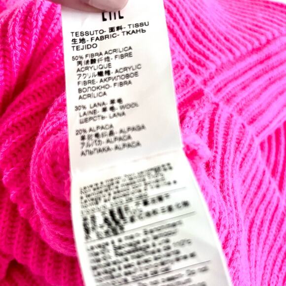 MSGM Drawstring Sleeve Ribbed Sweater Hot Pink XS - Picture 9 of 10